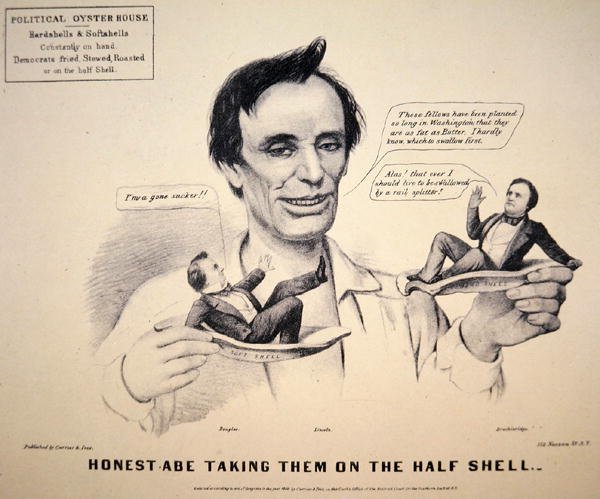 Abraham Lincoln (1809-65) Başkanlık Kampanyası karikatürü by Currier and Ives