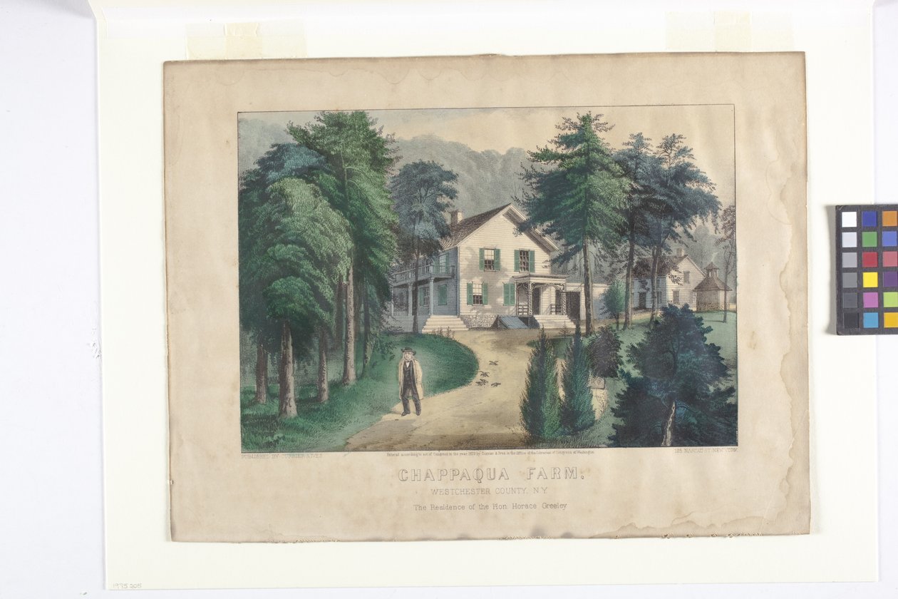 Chappaqua Çiftliği, West Chester County, New York (elle renklendirilmiş litografi) by N. and Ives J.M. (1824 95) Currier