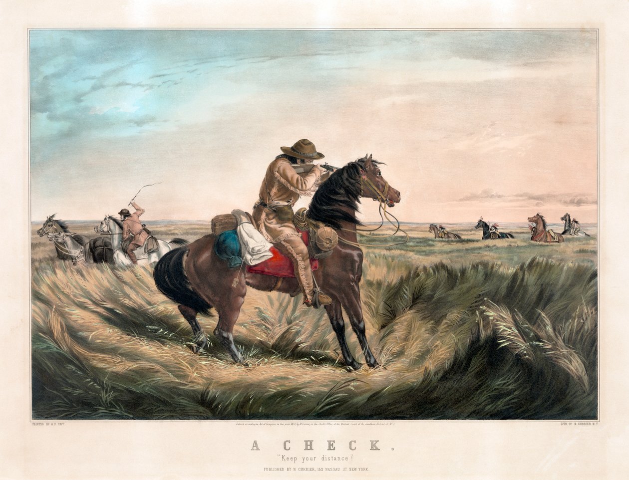 Currier & Ives tarafından Eski Batı Keskin Nişancı by Currier and Ives