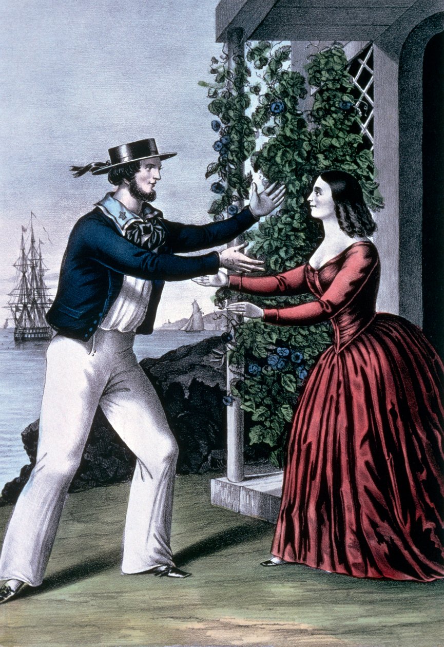Denizci geri dönüyor by N. and Ives J.M. (1824-95) Currier