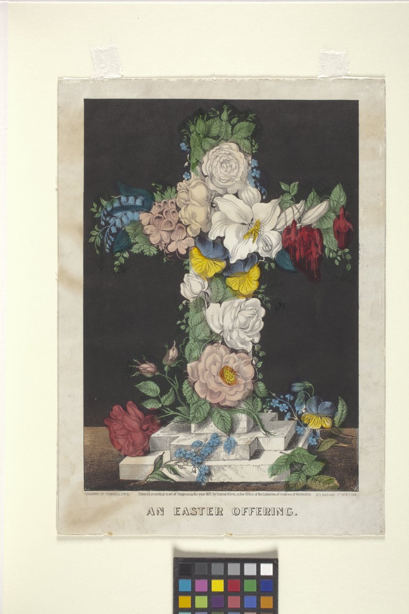 Bir Paskalya Arzusu (elle boyanmış litografi) by N. and Ives J.M. (1824 95) Currier