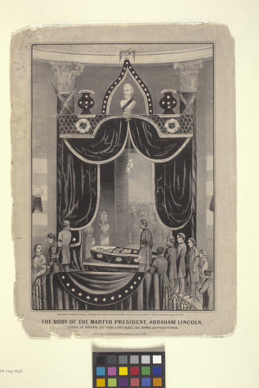 Şehit Başkanın Cesedi, Abraham Lincoln (litografi) by N. and Ives J.M. (1824 95) Currier
