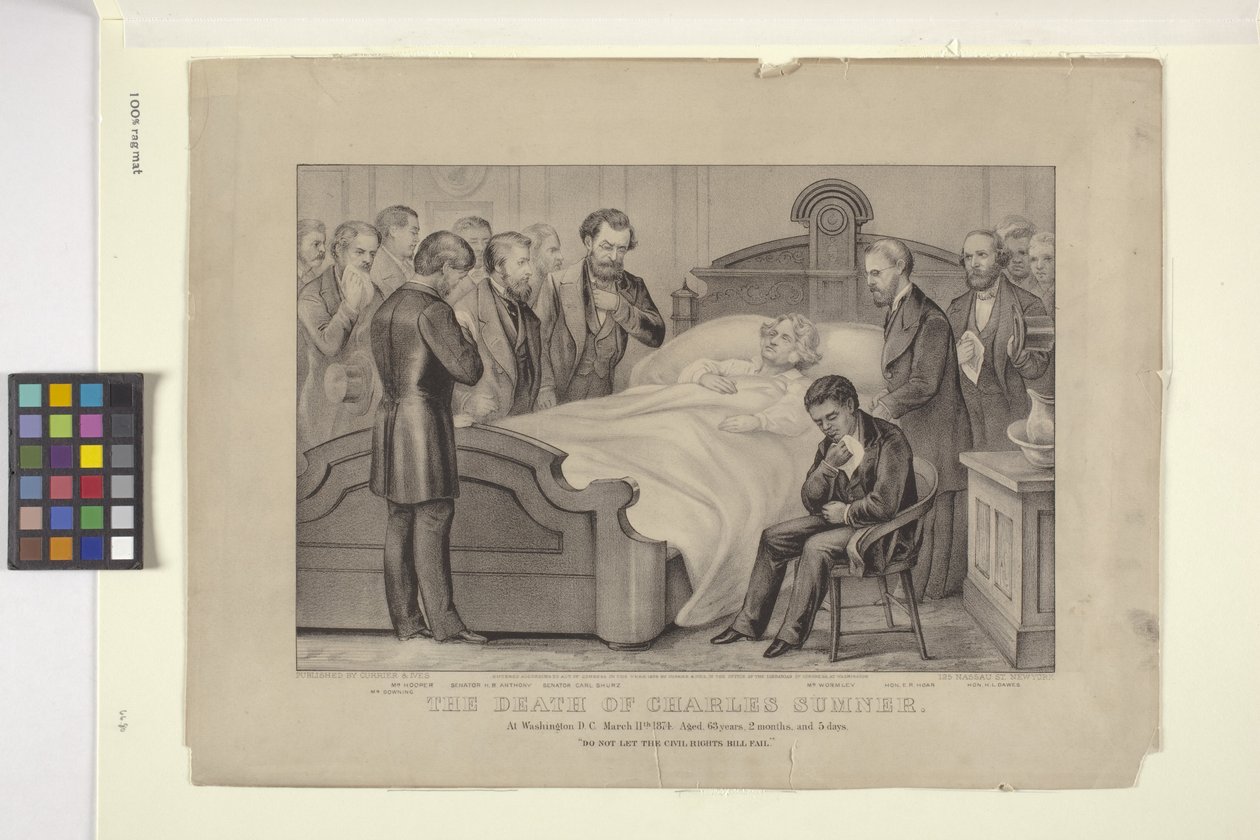 Charles Sumner'ın Ölümü (litografi) by N. and Ives J.M. (1824 95) Currier