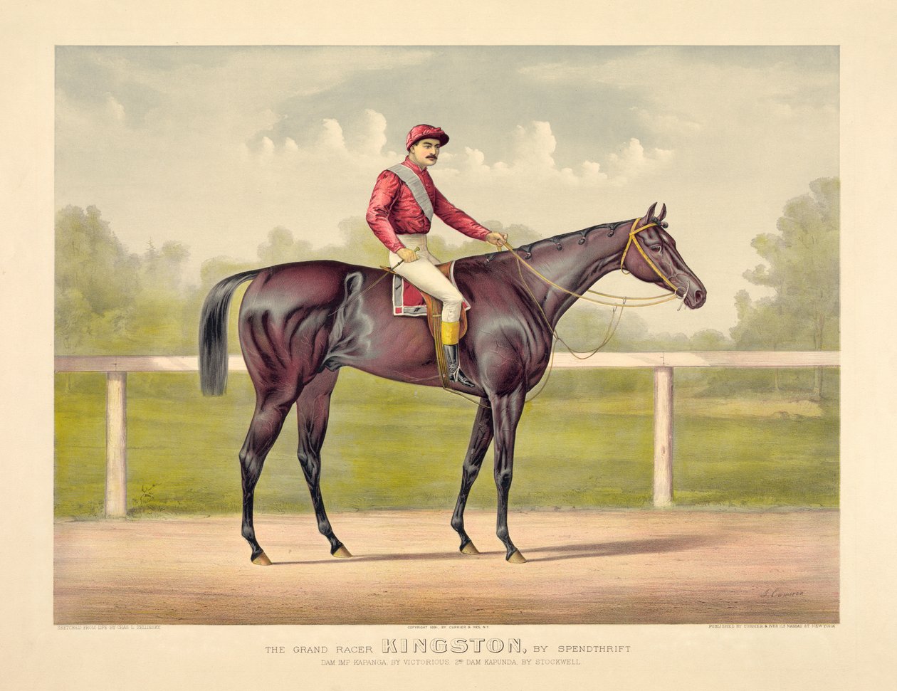 Currier & Ives tarafından Grand Racer Kingston by Currier and Ives