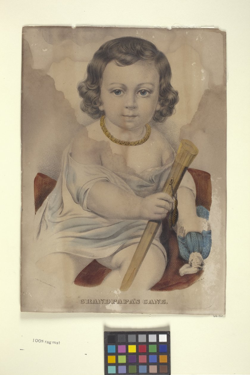 Grandpa'S Cane (el boyaması litografi) by N. and Ives J.M. (1824 95) Currier