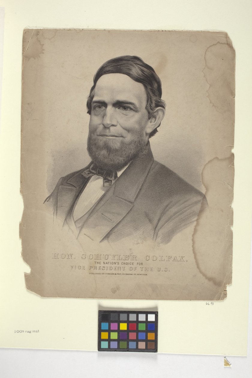 Bu. Schuyler Colfac (elle renklendirilmiş litografi) by N. and Ives J.M. (1824 95) Currier