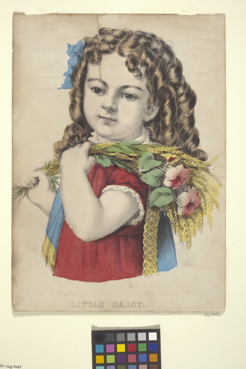 Little Daisy (elle boyanmış taşbaskı) by N. and Ives J.M. (1824 95) Currier