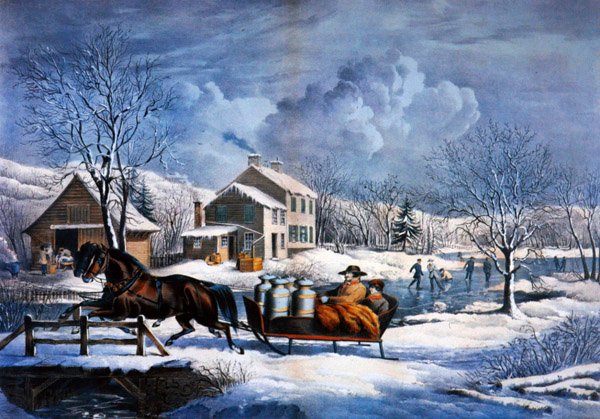 Kışın New England by Currier and Ives