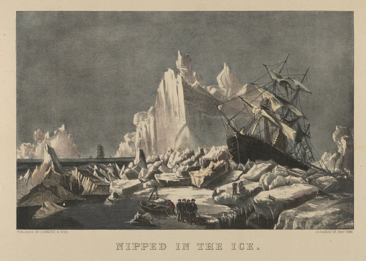 Buzda kıstırılmış by Currier and Ives