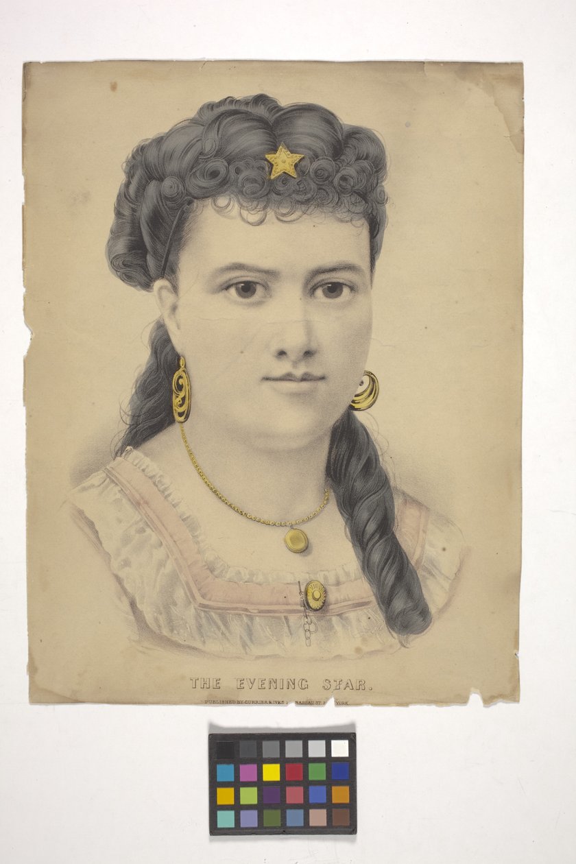 Akşam Yıldızı (elle boyanmış litografi) by N. and Ives J.M. (1824 95) Currier