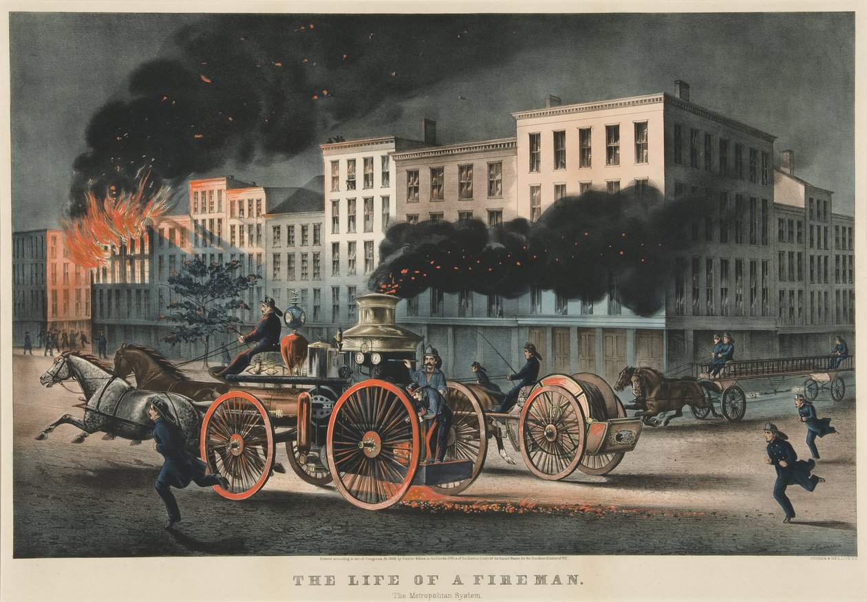 Bir İtfaiyecinin Hayatı, Metropolitan Sistemi by Currier and Ives