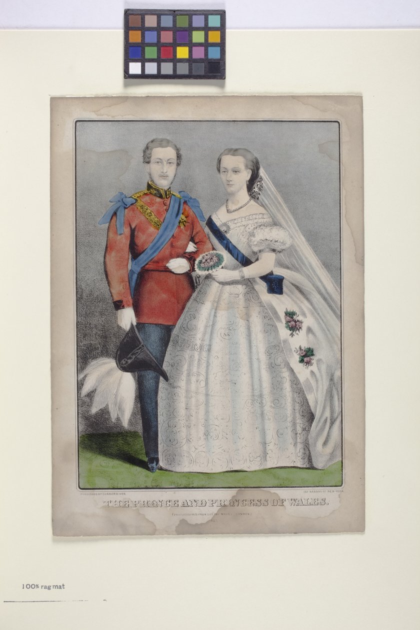 Galler Prensi ve Prensesi (elle renkli taş baskı) by N. and Ives J.M. (1824-95) Currier