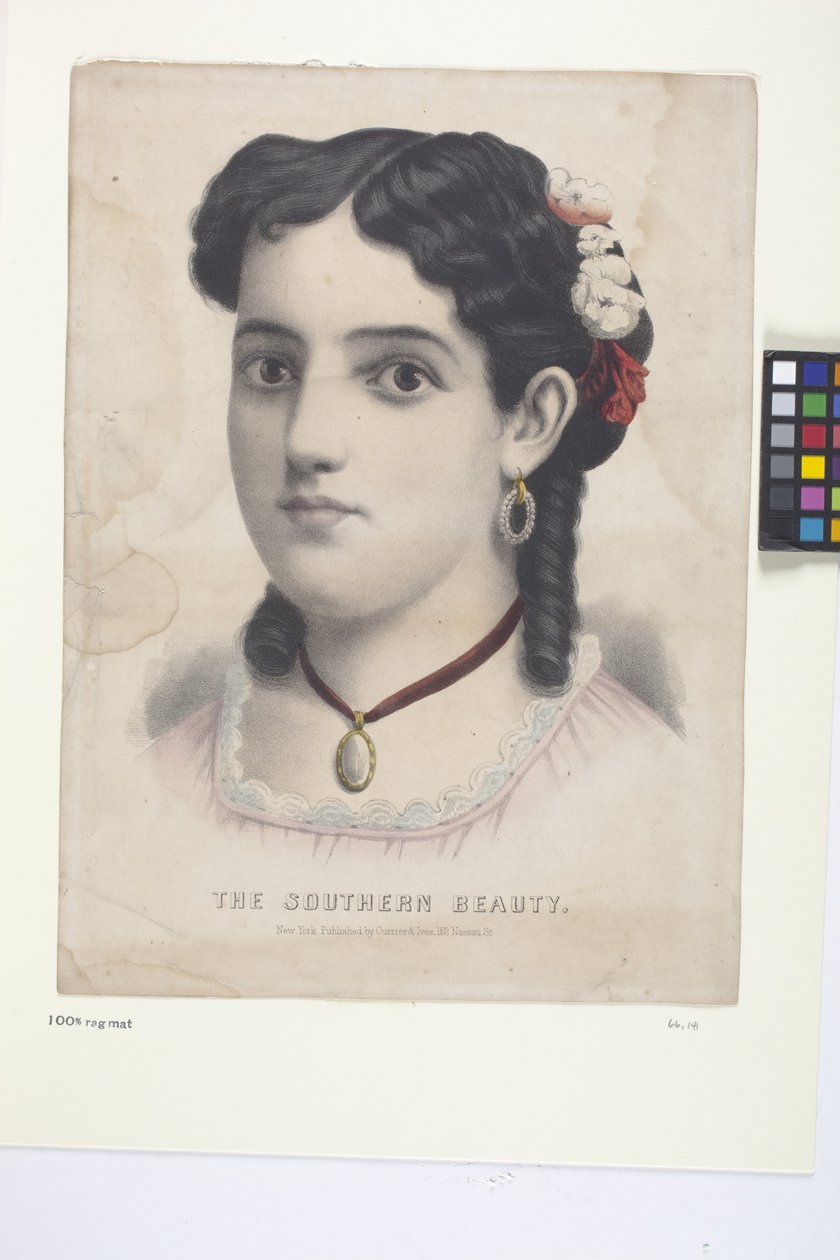 Güney Güzeli (elle boyanmış litografi) by N. and Ives J.M. (1824 95) Currier
