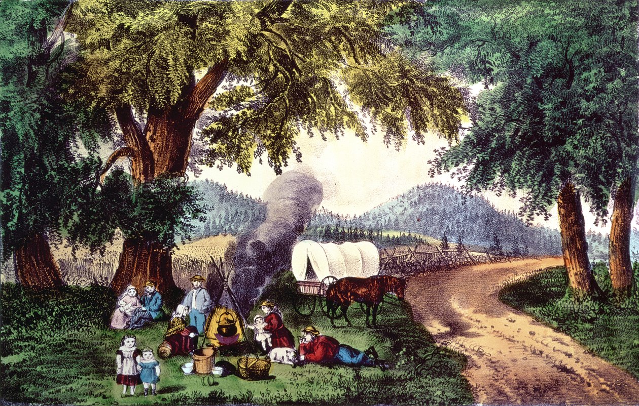 Yol Kenarında Durma (baskı) by N. and Ives, J.M. Currier