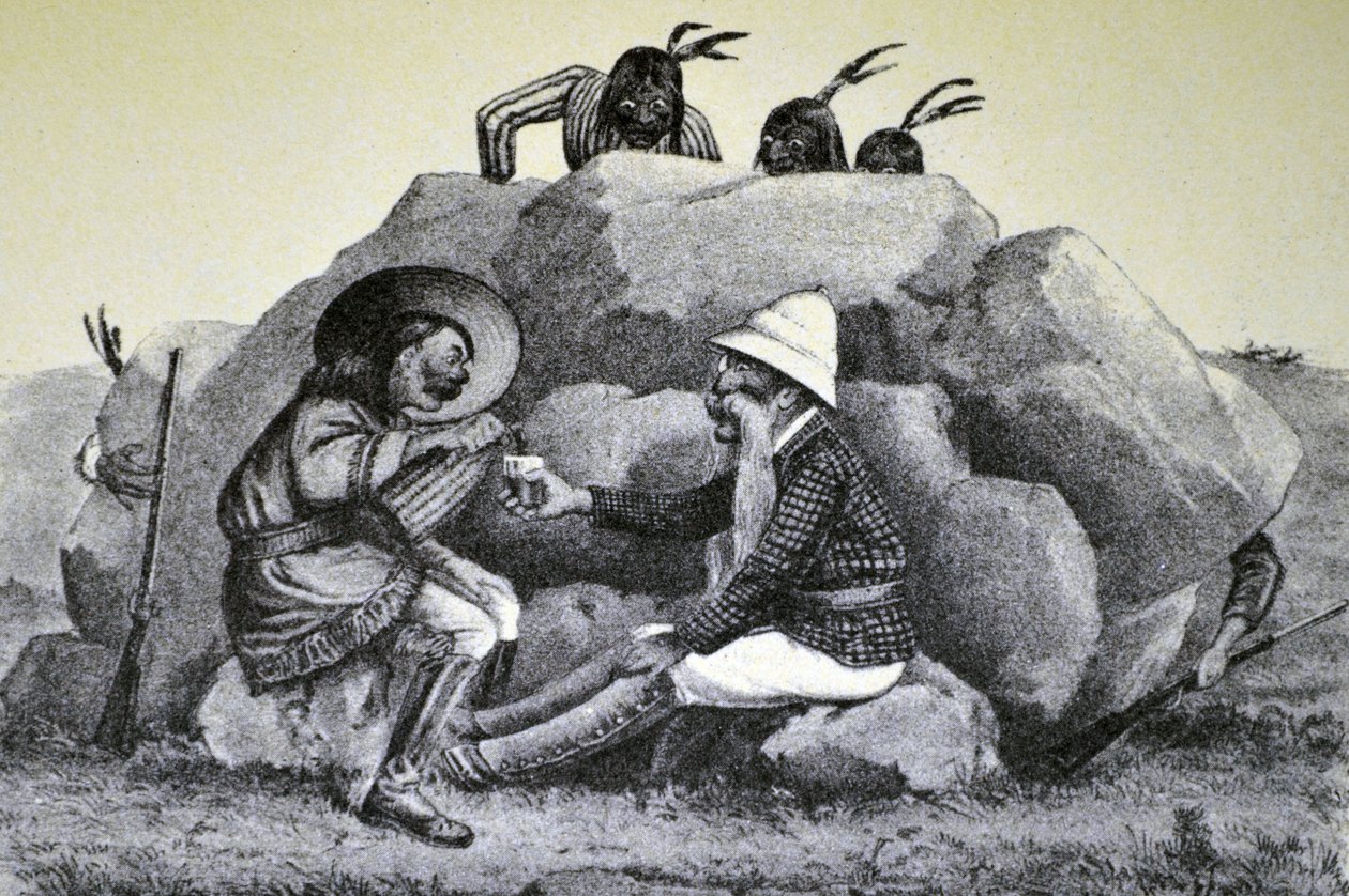 Currier & Ives İllüstrasyon 19. Yüzyıl. Savaş Yolunda Uluyan Bir Şişme by N. and Ives, J.M. Currier