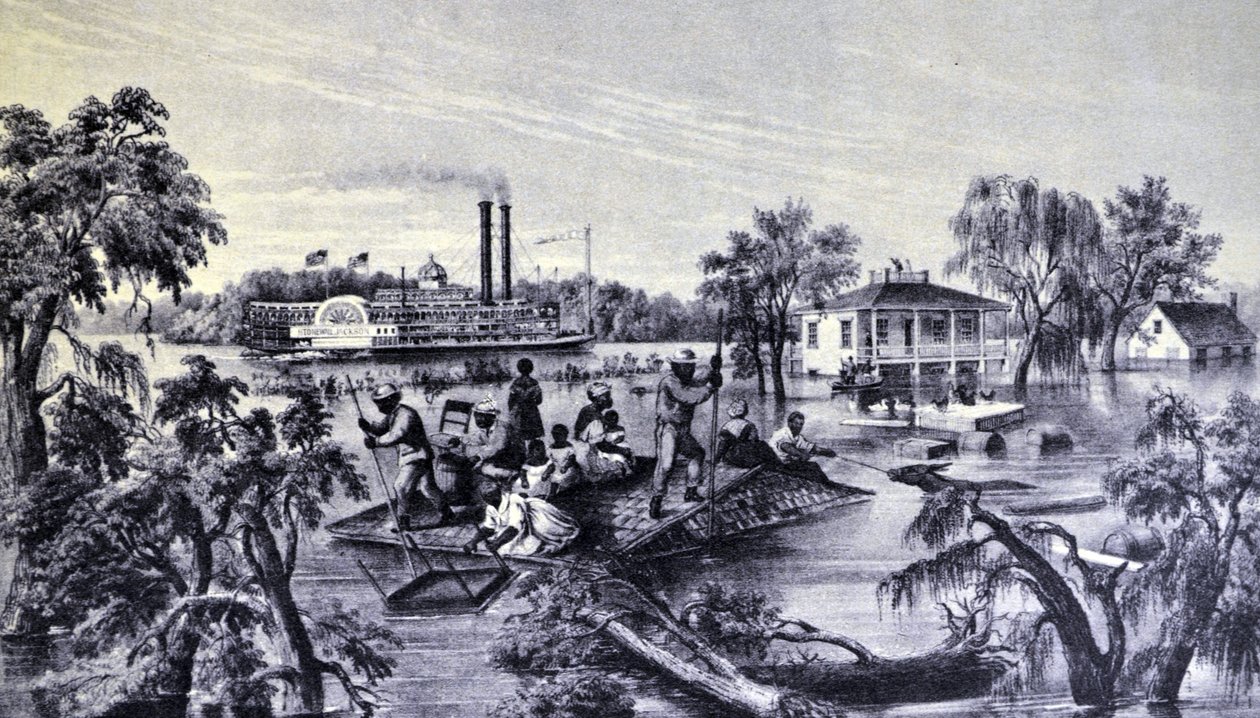 Currier & Ives İllüstrasyon 19. Yüzyıl. Mississippi