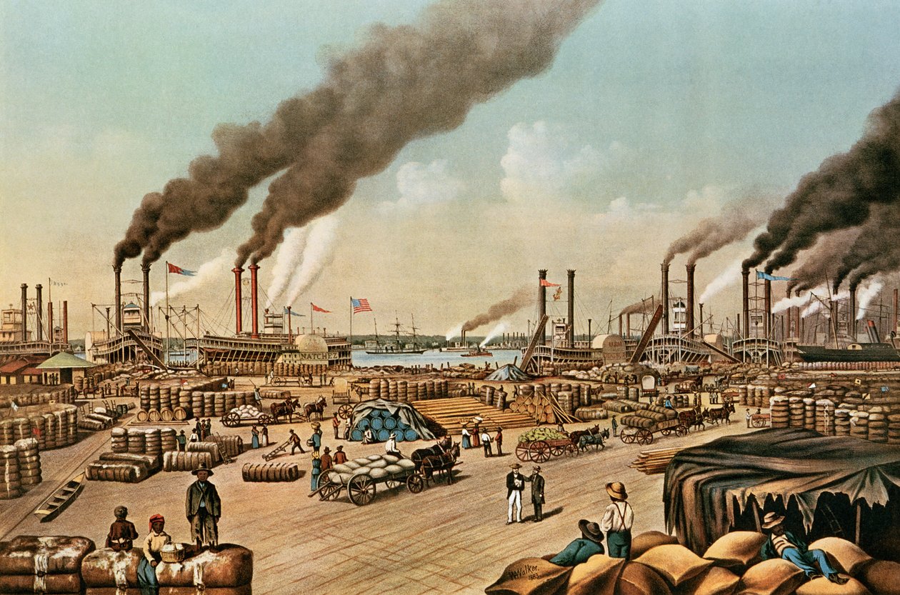 Levee - New Orleans, 1884 by N. and Ives, J.M. Currier