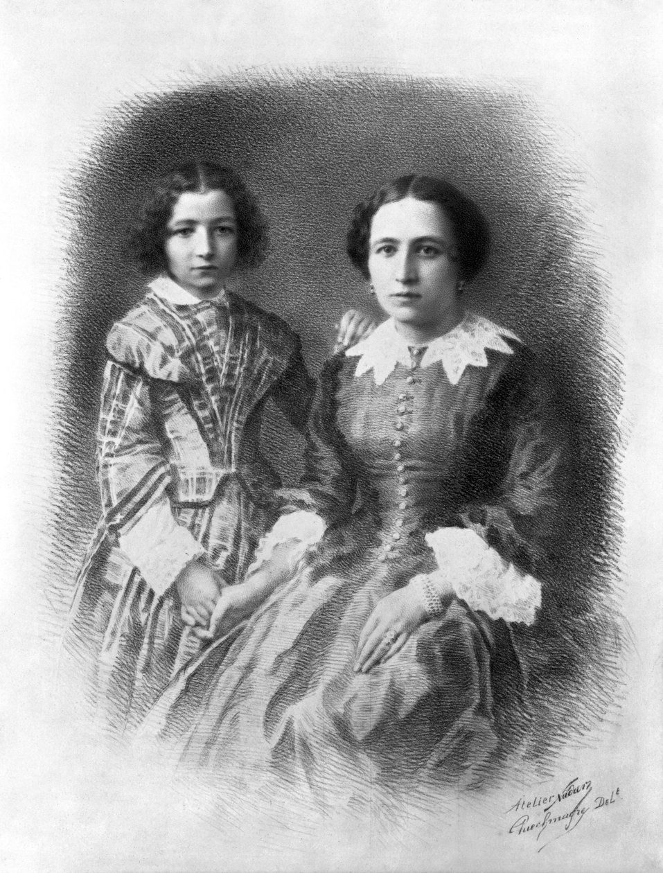 Sarah Bernhardt ve annesi (1844-1923) by Nadar