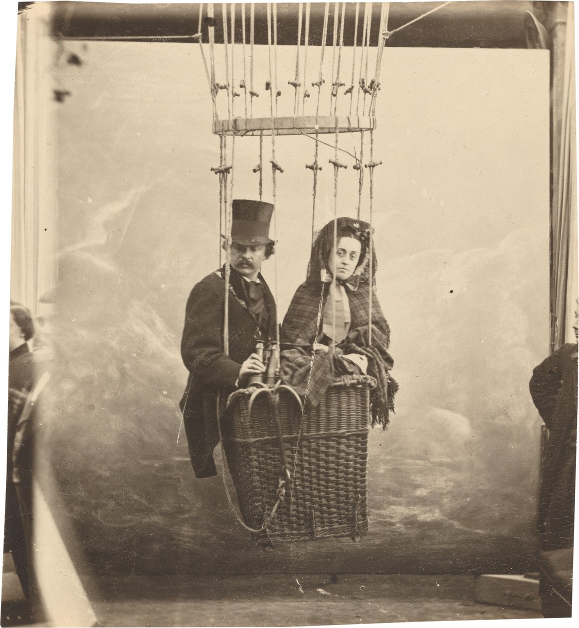 Balon Gondolda Karısı Ernestine ile Otoportre by Nadar