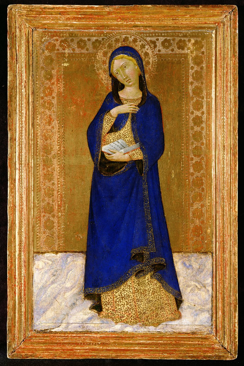 The Virgin Annunciate (tempera on gold ground panel) by Naddo Ceccarelli