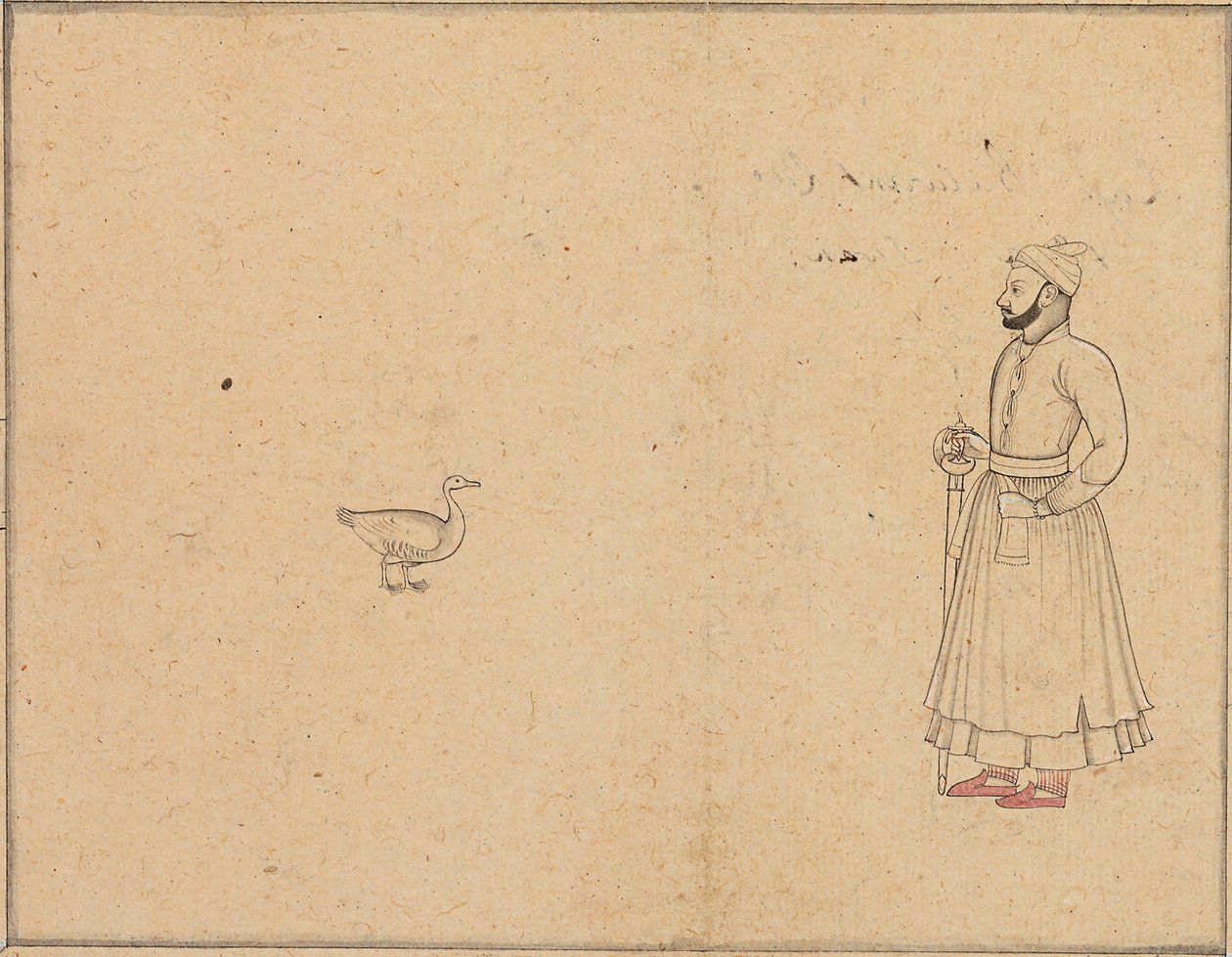 Raja Balwant Dev Singh ve bir kuğu, c.1750-55 by Nainsukh