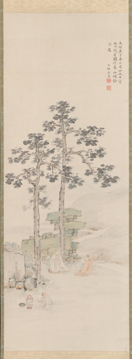 Wu Ağaçlarının Altında Örnek Çay, 1840. by Nakabayashi Chikuto