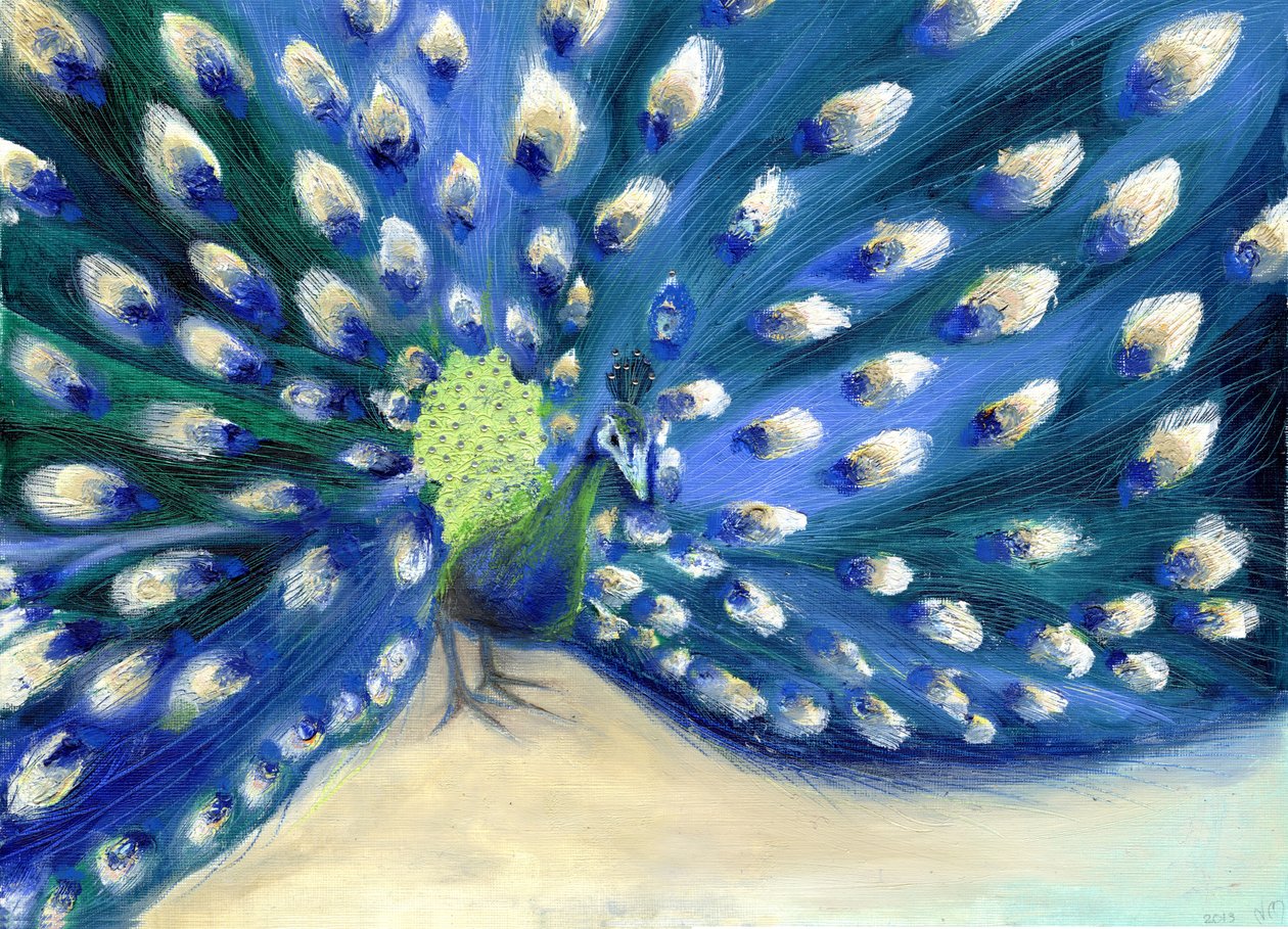 Peacock Eyes, 2013, (karttaki yağ ve elmas) by Nancy Moniz Charalambous