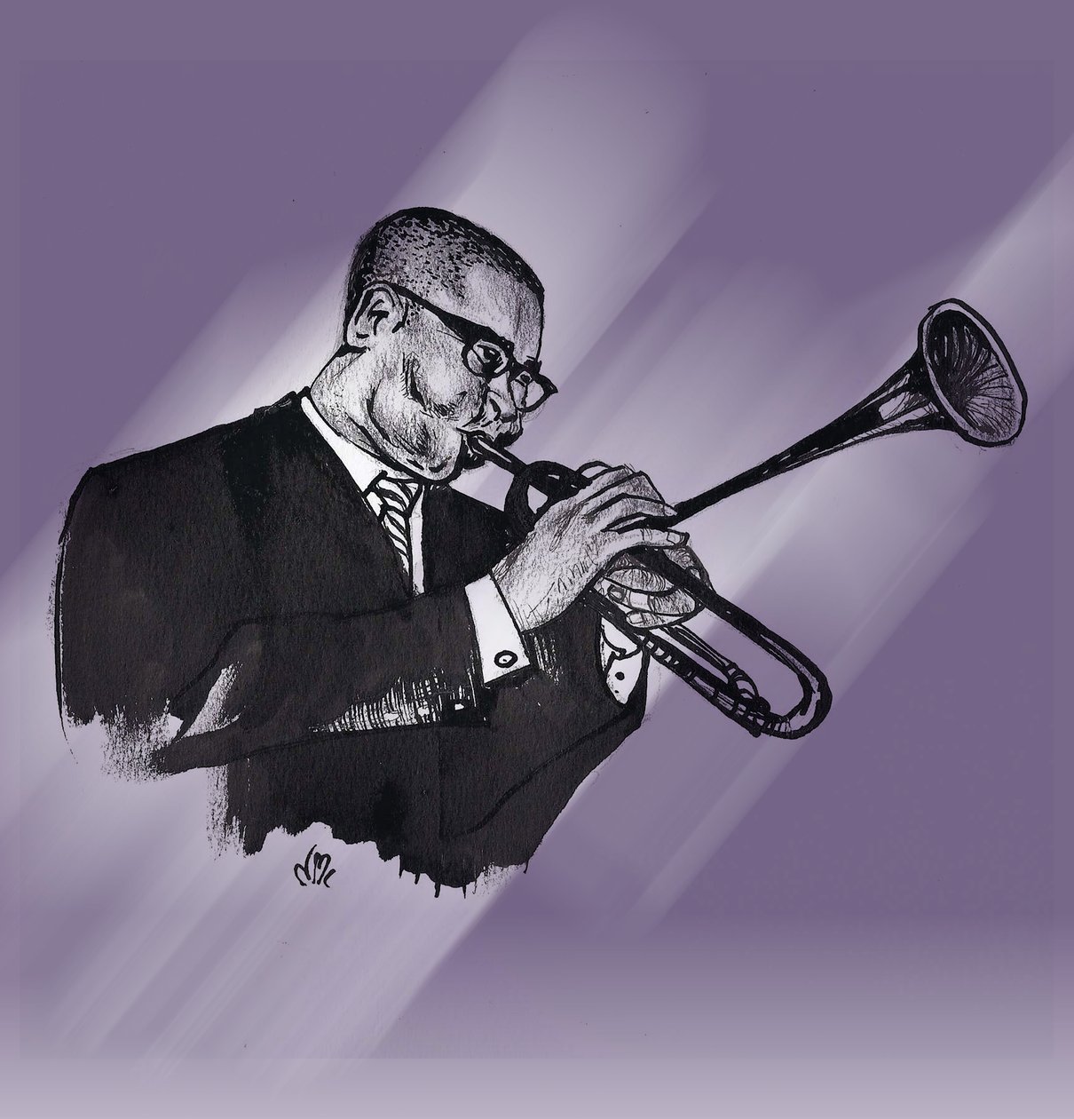Dizzy Gillespie, 2021 (çizim) by Nancy Moniz Charalambous