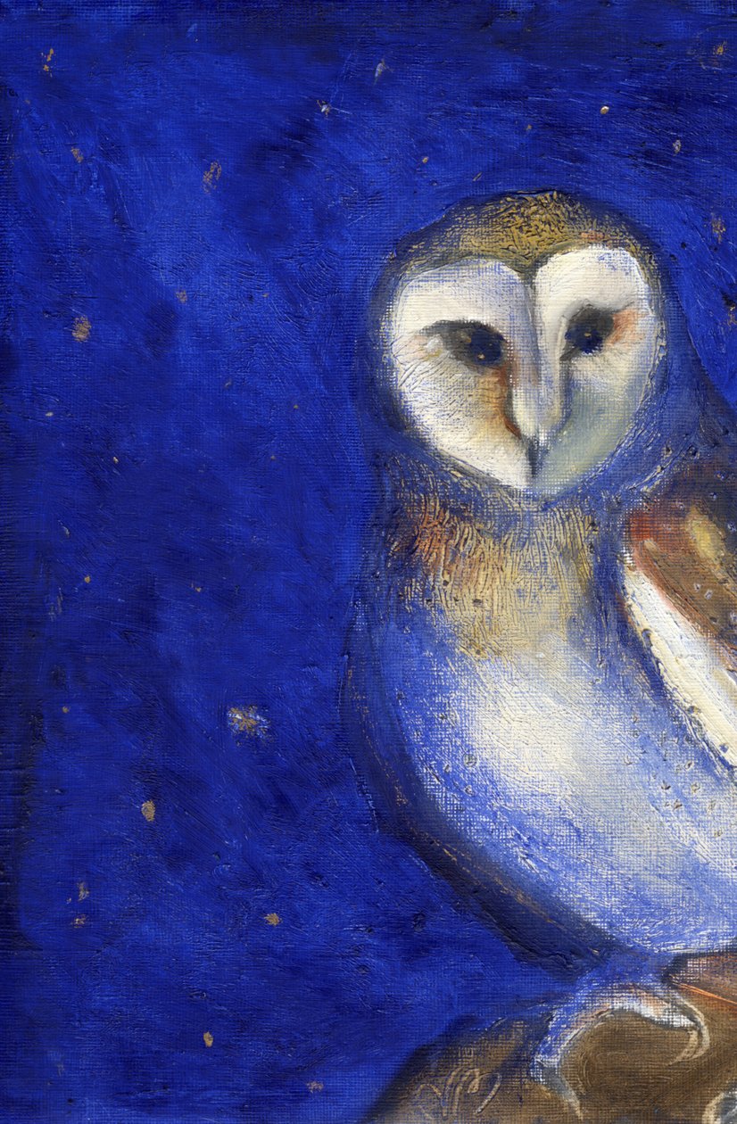 Magical Night 1, 2013, (kağıt üzerine yağlı boya ve altın varak) by Nancy Moniz Charalambous