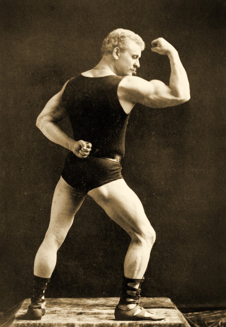 Eugen Sandow, klasik antik Greko-Romen pozunda, 1893 dolayları by Napoleon Sarony