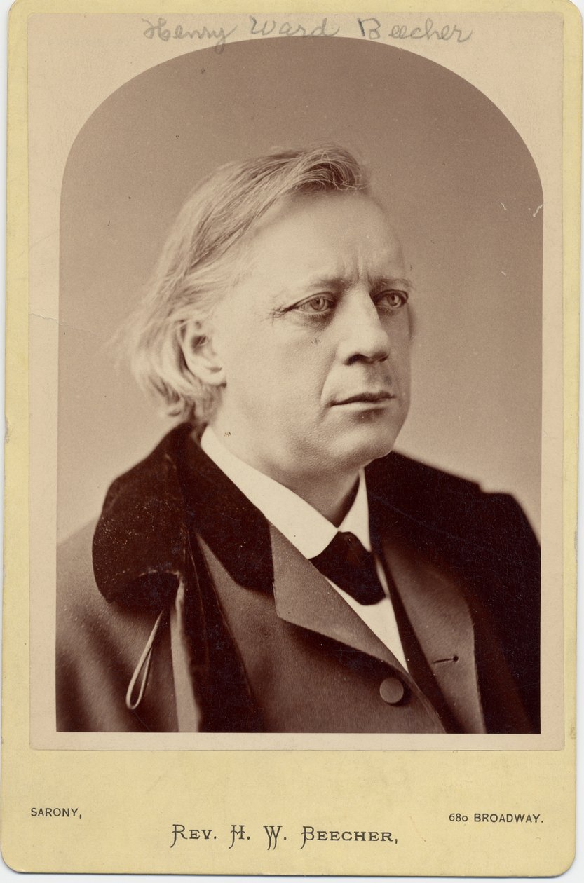 Henry Ward Beecher (1818-87), Amerikan Rahip, Sosyal Reformcu (albüm fotoğrafı) by Napoleon Sarony