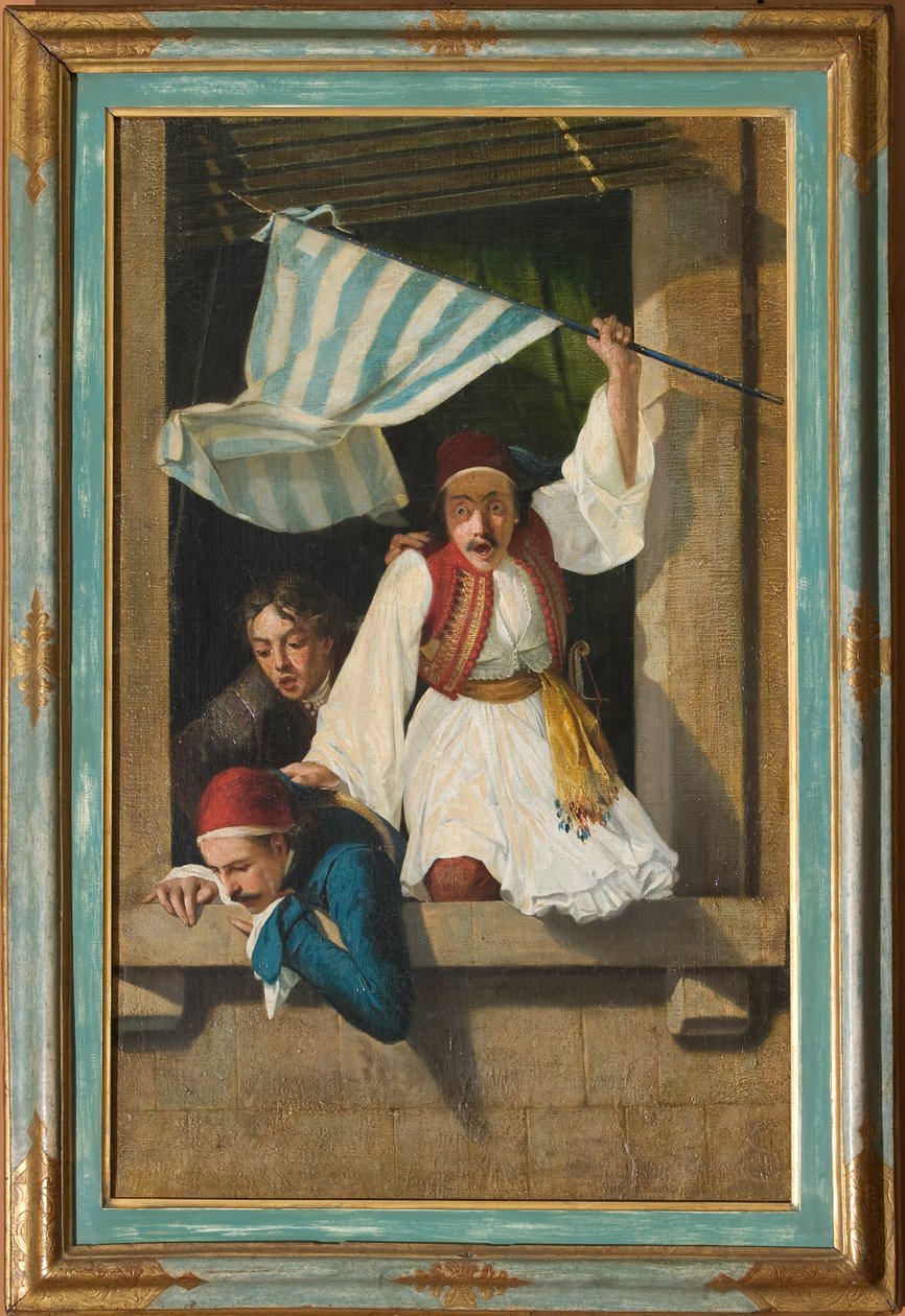 Yunan Devrimi Sahnesi (tuval üzerine yağlı boya) by Narciso Malatesta
