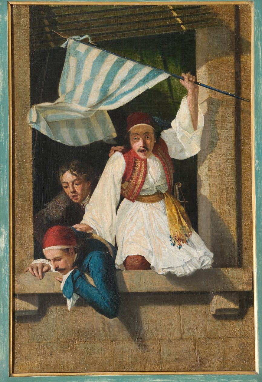 Yunan Devrimi Sahnesi (tuval üzerine yağlı boya) by Narciso Malatesta