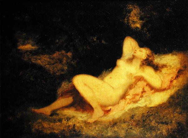 ಸ್ಲೀಪಿಂಗ್ ಅಪ್ಸರೆ, ಸಿ.1850-60 ಟರ್ಕ್ by Narcisse Virgile Diaz de la Peña
