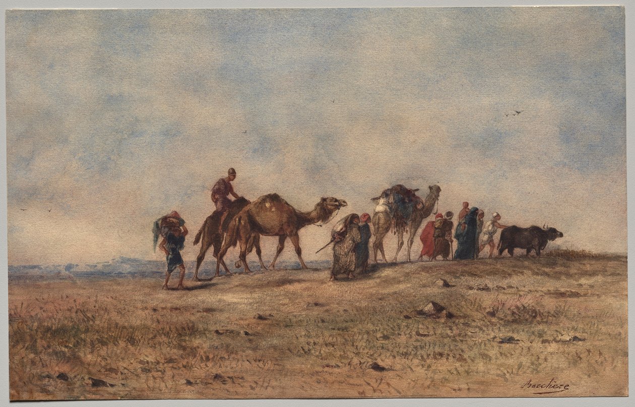 Çölde Bir Kervan by Narcisse Berchere