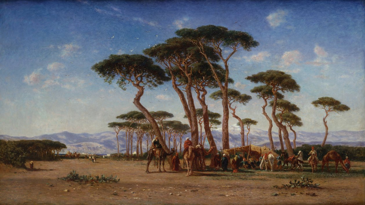 Bir Arap Kampı by Narcisse Berchere