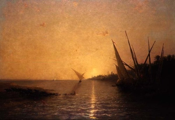 Nil üzerinde by Narcisse Berchere
