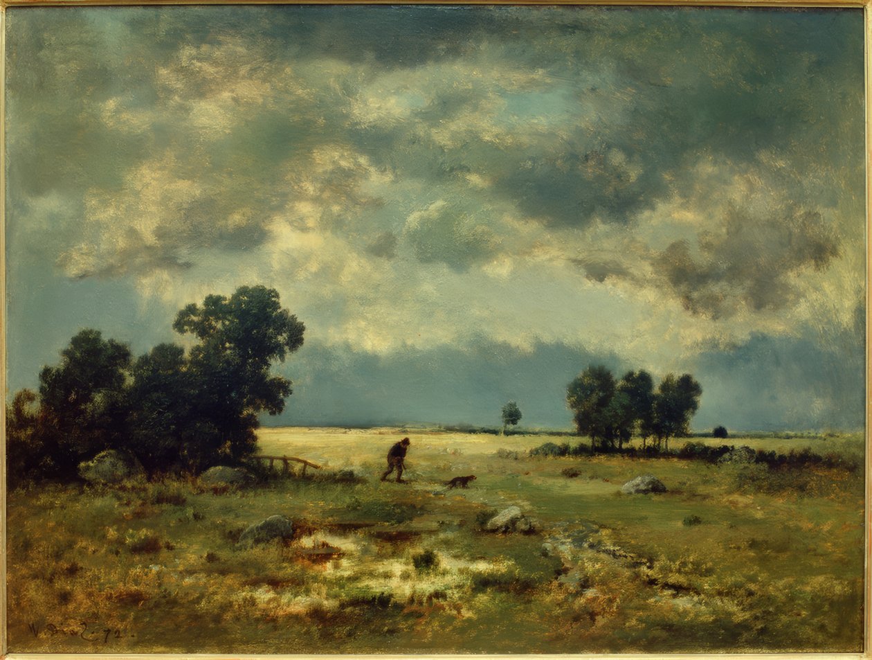Fırtına manzarası (avcı ile) by Narcisse Diaz de la Pena