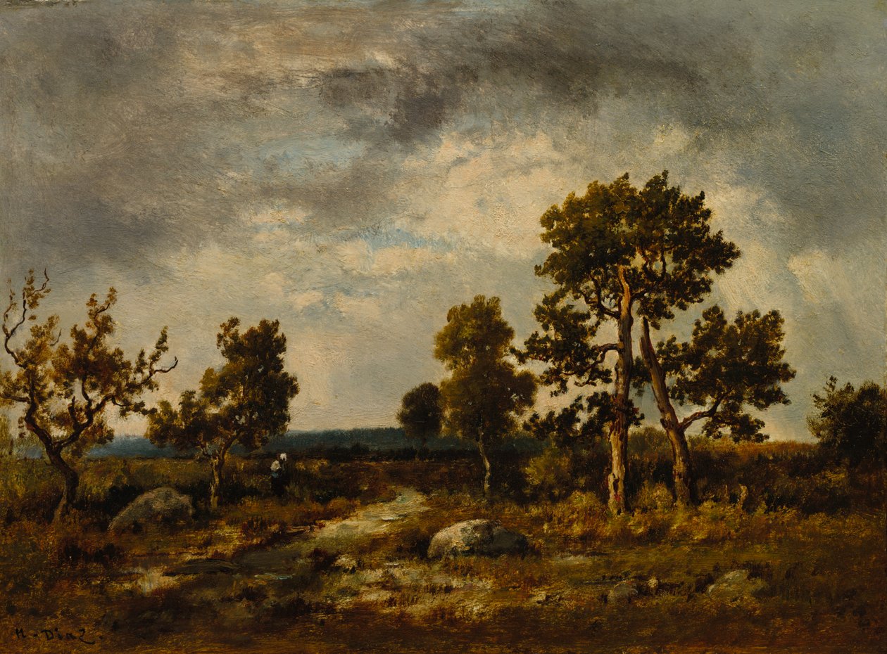 Engerek Göleti Yakınındaki Yol, Fontainebleau Ormanı by Narcisse Diaz de la Pena