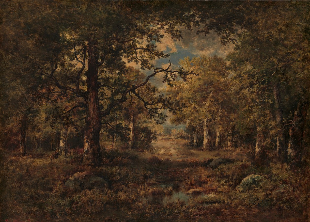 Ağaçların İçinden Bir Manzara: Fontainebleau, 1873. by Narcisse Virgile Diaz de la Peña