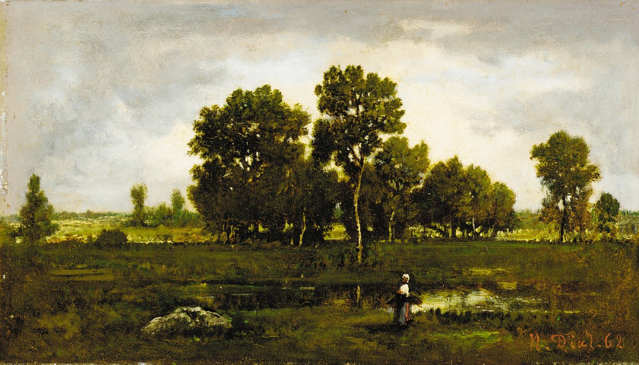 Fagotiere, engerek havuzunun yakınında, 1862 by Narcisse Virgile Diaz de la Peña