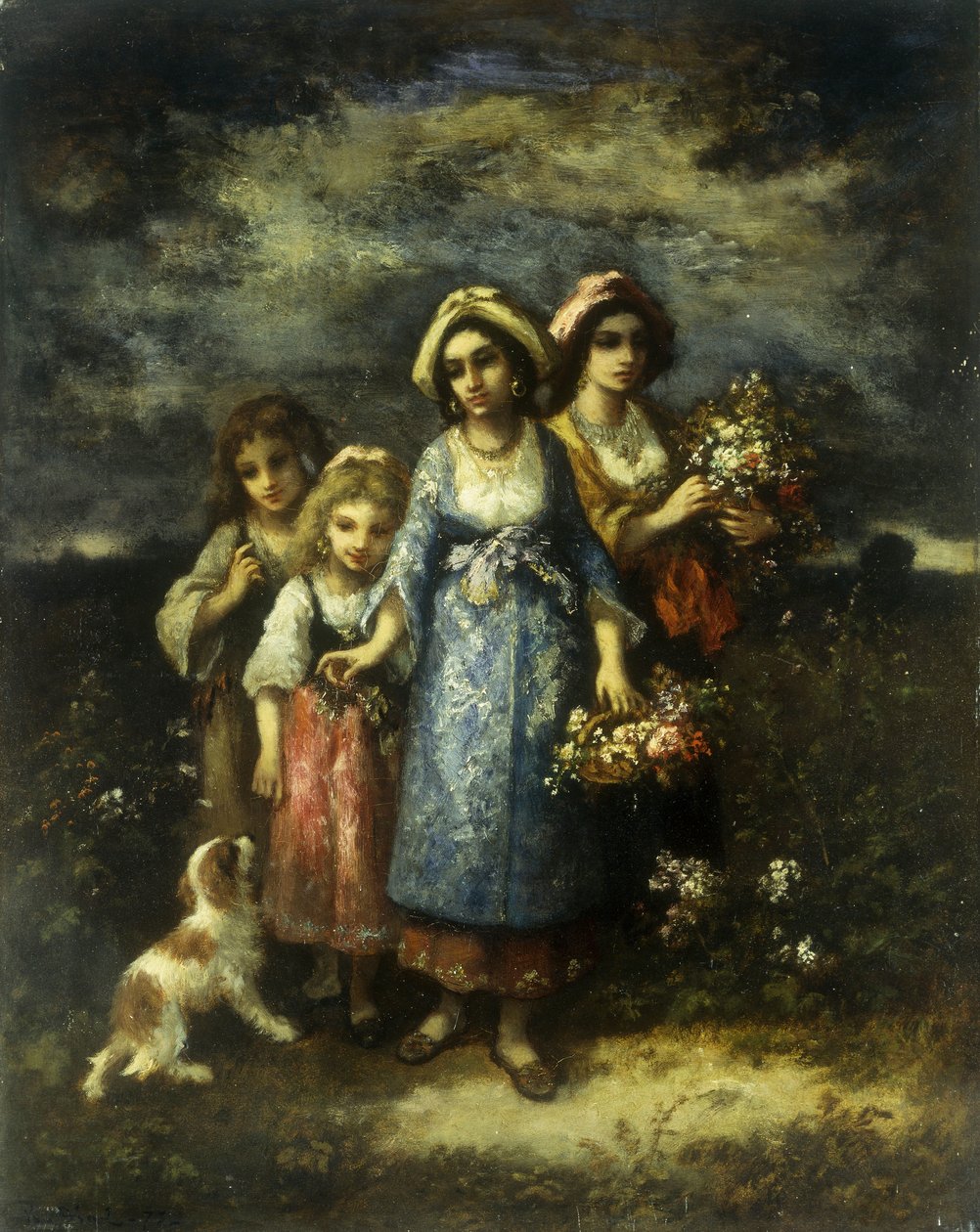 Çiçek Toplayıcılar, 1873 by Narcisse Virgile Diaz de la Peña