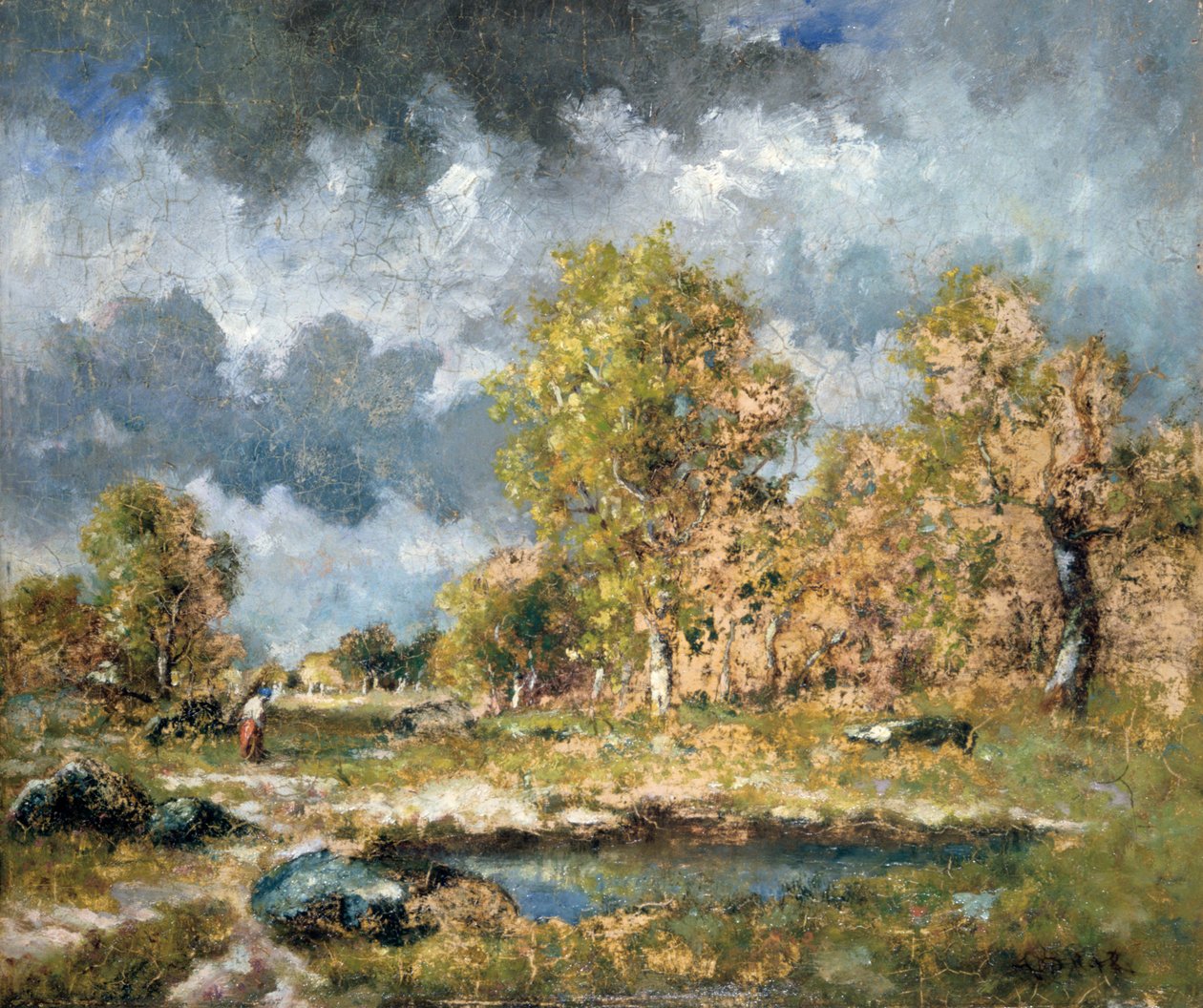 Gölet, 19. yüzyılın ortalarında. by Narcisse Virgile Diaz de la Peña