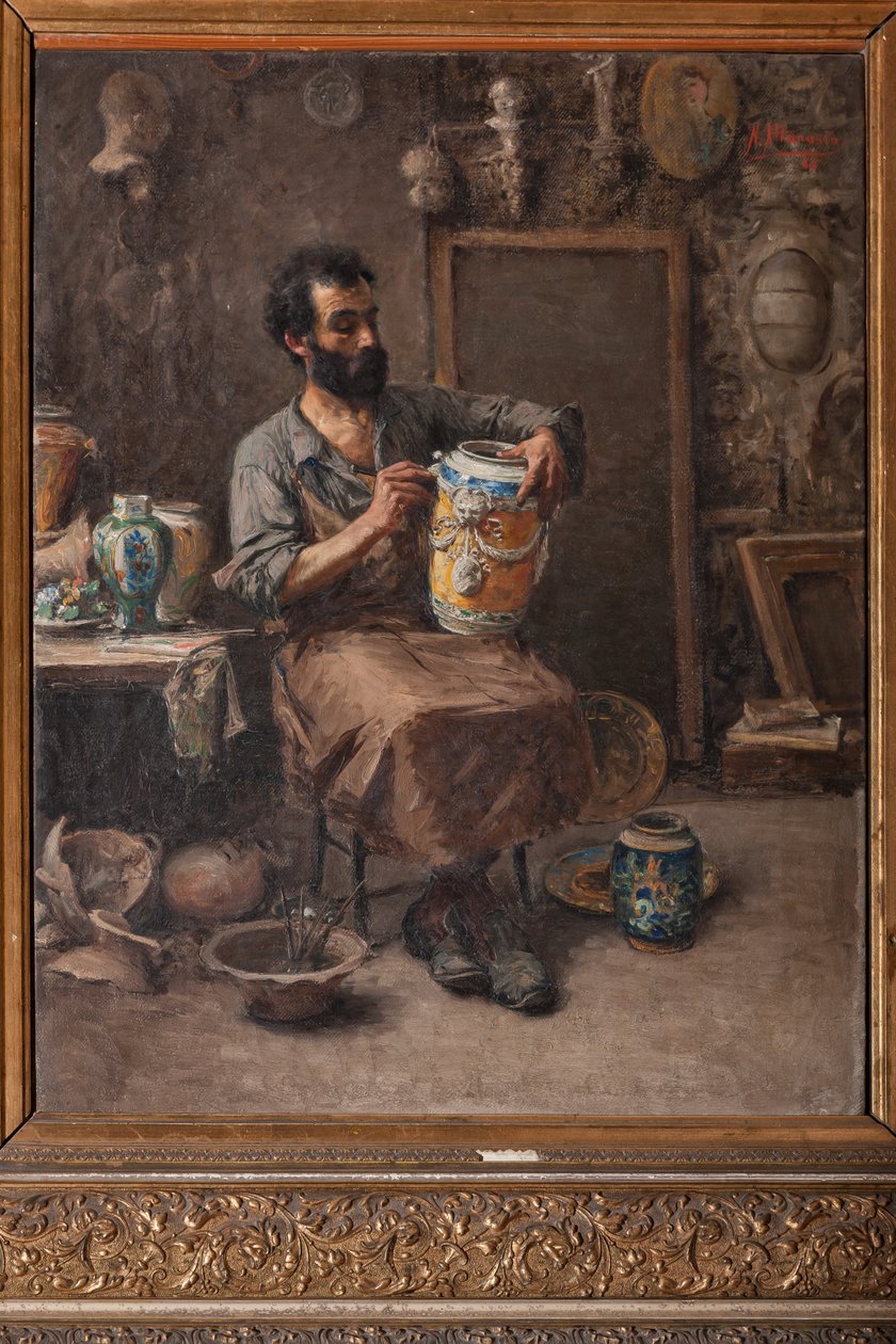 Seramikçi (tuval üzerine yağlı boya) by Natale Attanasio