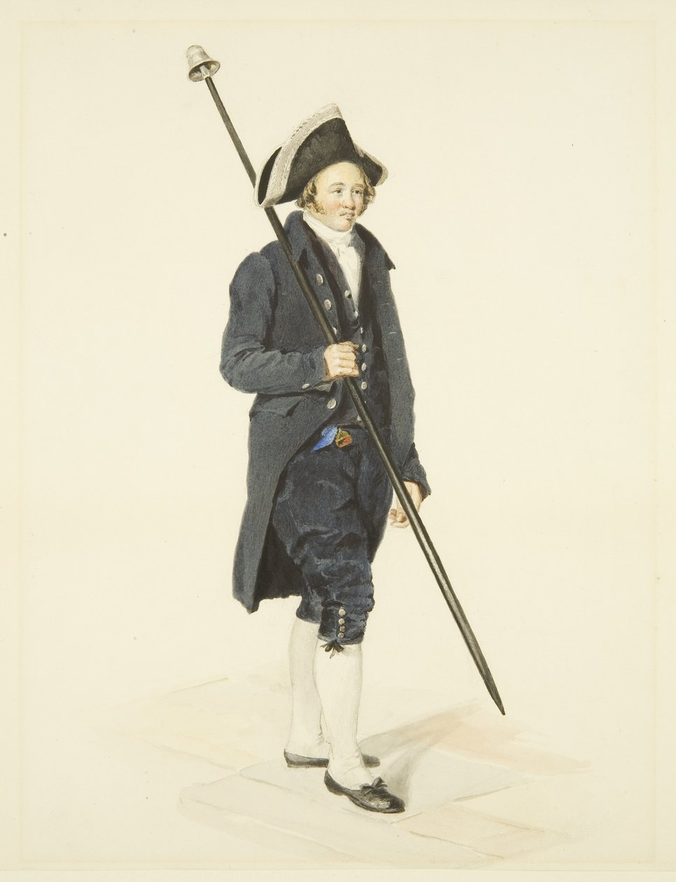 Bristol Bellman, c.1830 (kağıt üzerine kurşun kalem ve sulu boya) by Nathan Cooper Branwhite