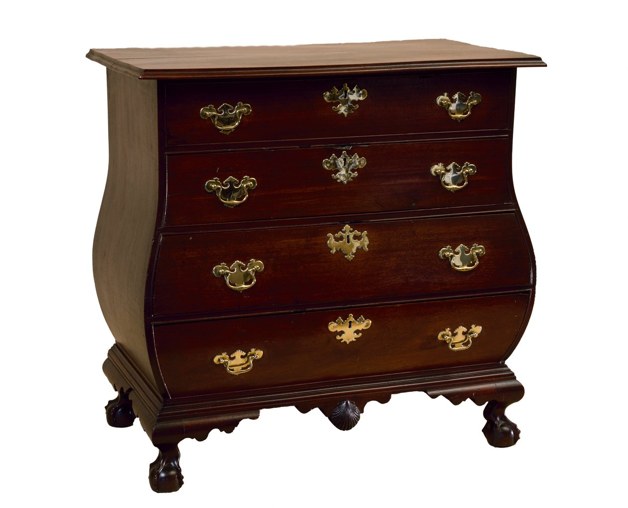 Chest of Drawers, 1760-1800 (mahogany; eastern white pine) by Nathaniel Gould