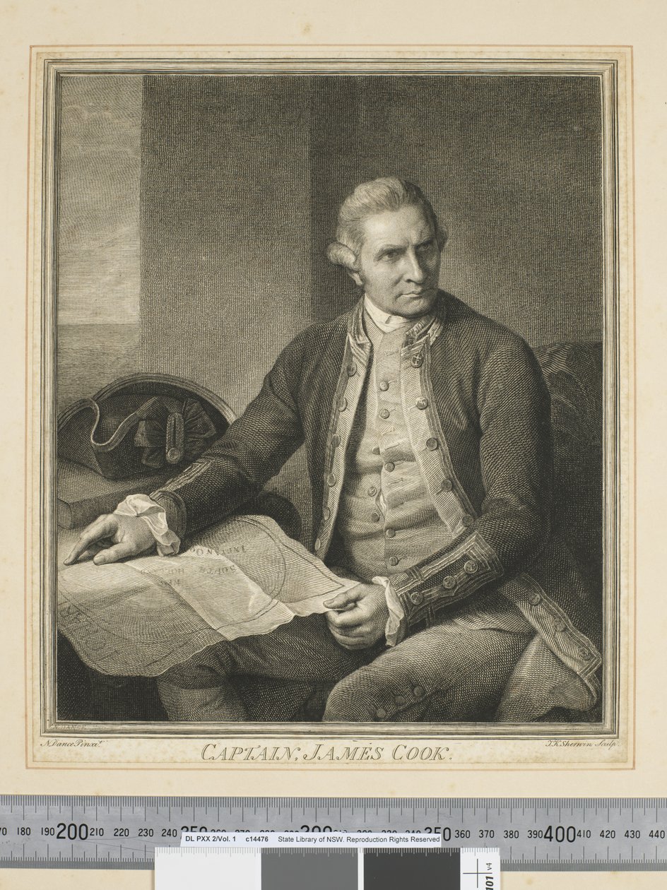 I. Kaptan James Cook, J.K. Sherwin (1751–90) tarafından oyulmuş, c.1773-84 (gravür) by Nathaniel (after) Dance Holland