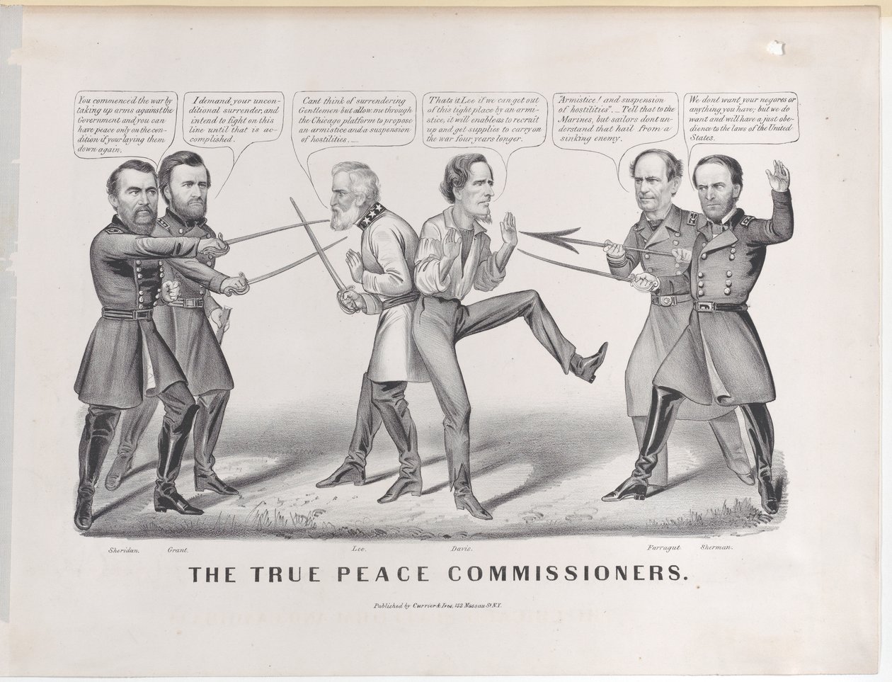 The True Peace Commissioners, 1865., 1865. Yaratıcılar: Nathaniel Currier, James Merritt Ives, Currier ve Ives. by Currier and Ives