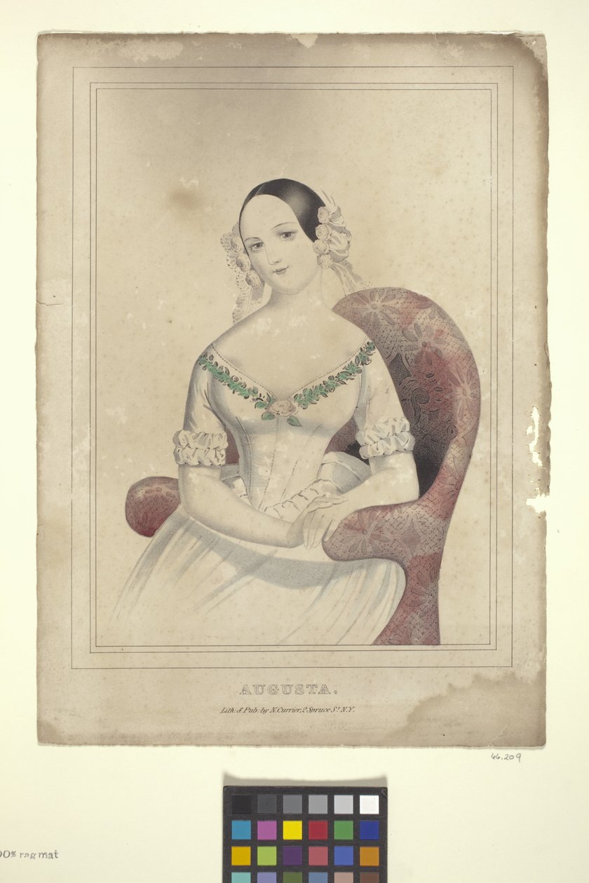 Augusta (elle renklendirilmiş litografi) by Nathaniel Currier