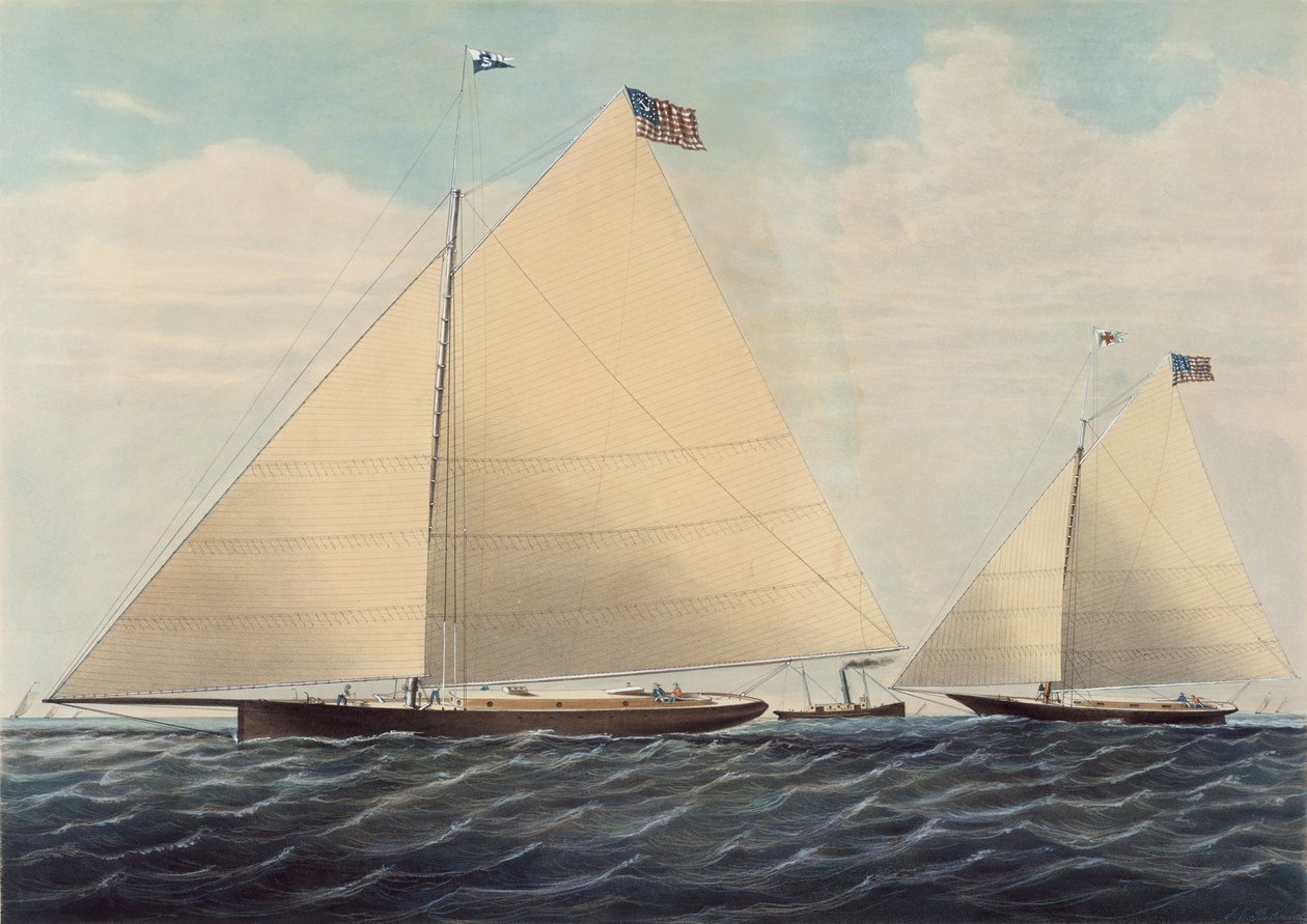 Philadelphia Kesici Yat Scud - Robert L. Stevens, Av., 1855 tarafından modellenmiştir. by Nathaniel Currier